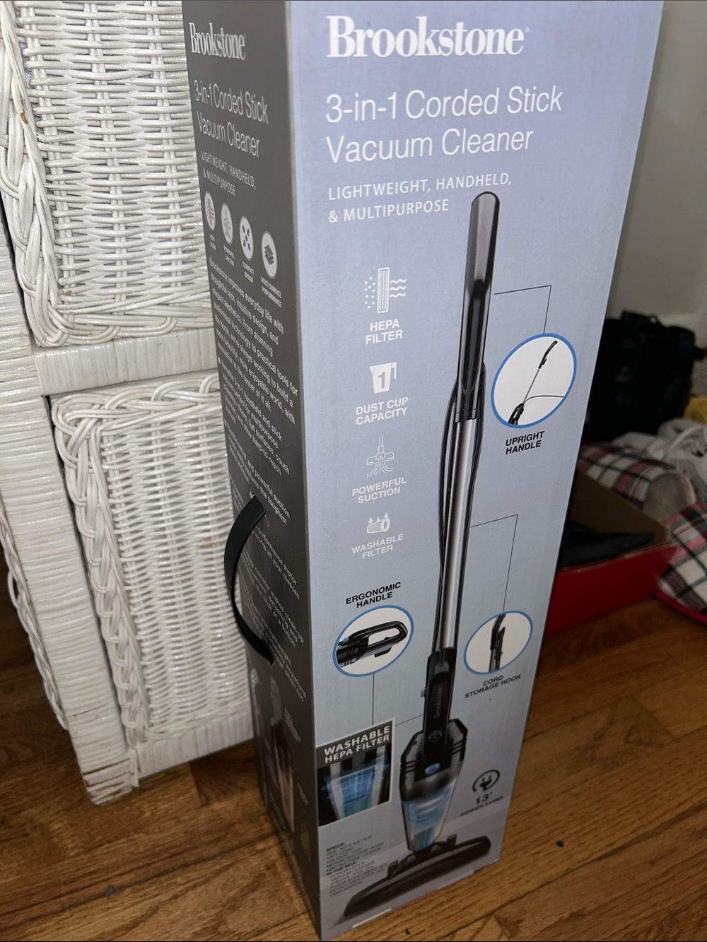 Brookstone 3-in-1 Corded Stick Vacuum Cleaner – Silver and Black NEW IN BOX